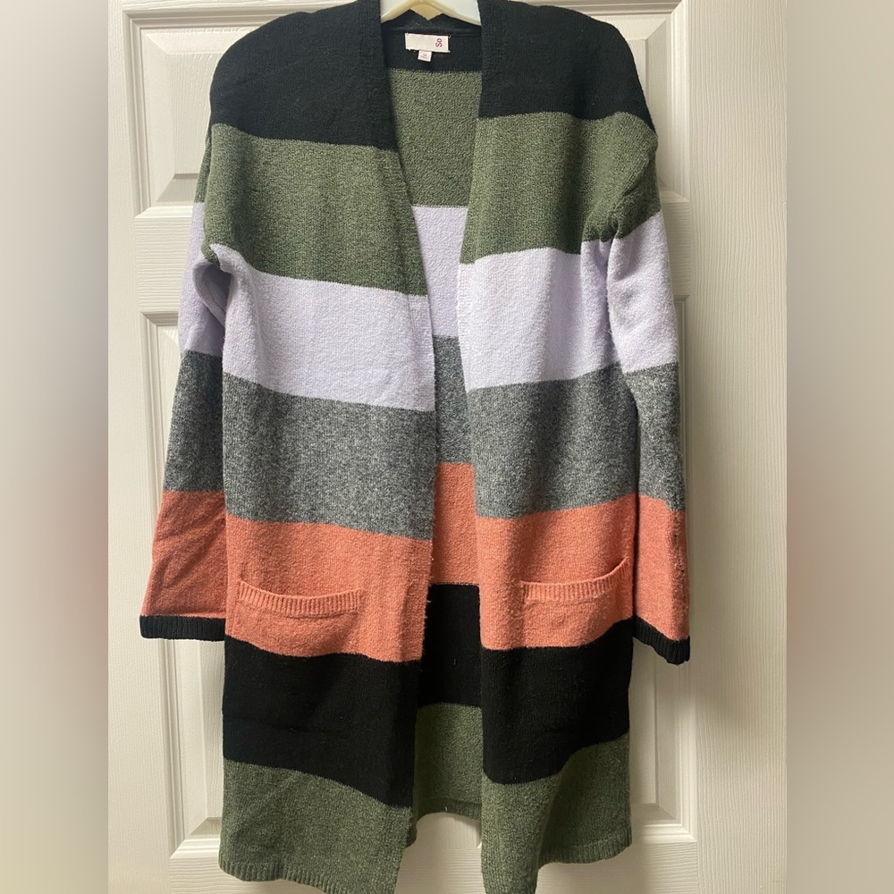 Women’s Color Block Boyfriend Cardigan, M